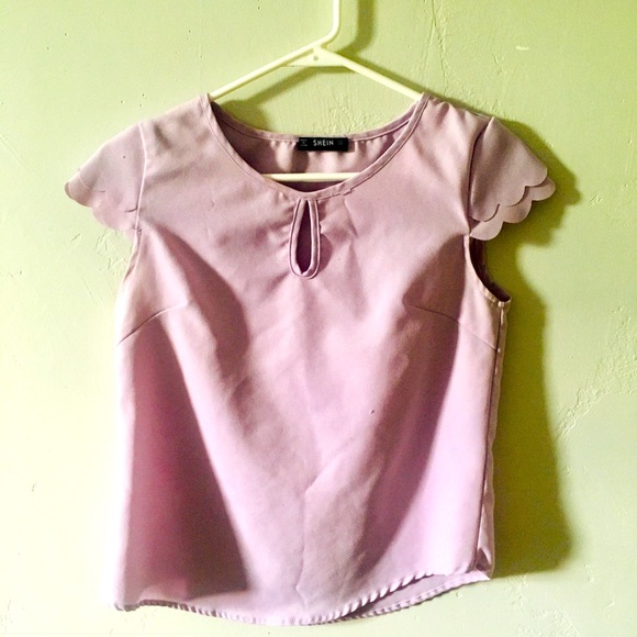 Lavender Shein short sleeved scalloped shirt, XS - Picture 1 of 1